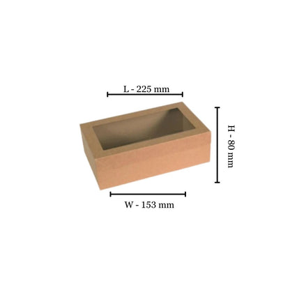X-Small Catering Box & Lid with window - 255x153x80mm - (Pack of 10)