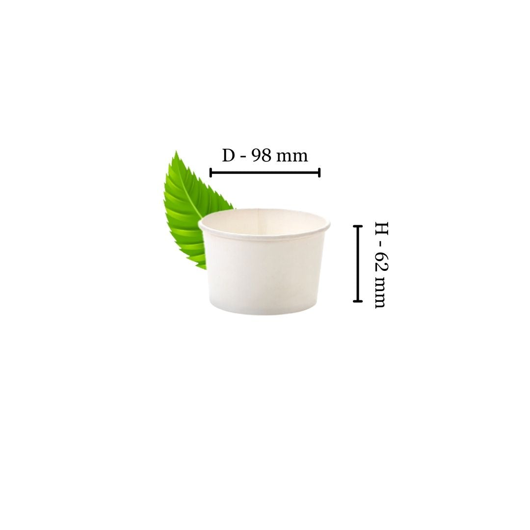 Recyclable 250ml White Ice Cream/Soup Tub (Pack of 25)