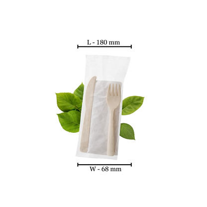 THREE IN ONE CUTLERY SET, KNIFE, FORK, SERVIETTE) 500 P/B