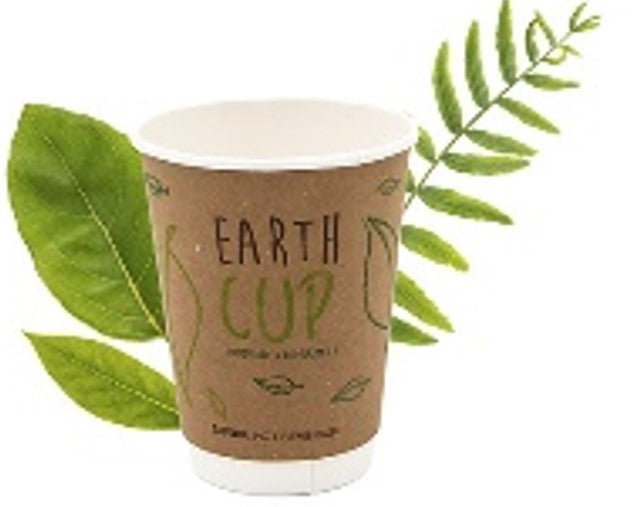 350ml Kraft Double Wall Coffee Cup - Enviro - PLA Lined (Pack of 25)