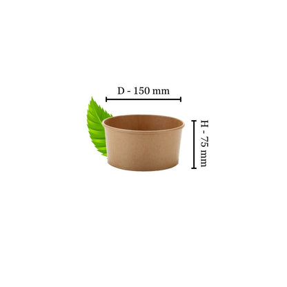 Recyclable Kraft Salad Bowl 1000ml (Pack of 50)