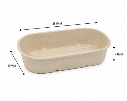 Bagasse 850ml Single Compartment Base only (Pack of 50)