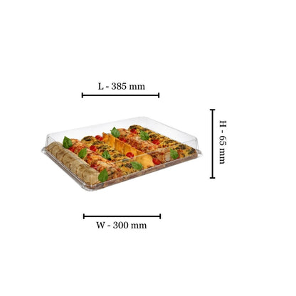 385x300x65mm Platter Base and PET Lid (Pack of 10)