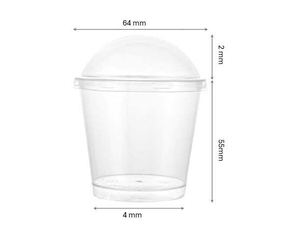 Reuseable Dessert Cup & Lid 64x55mm - 100ml - (Pack of 20)