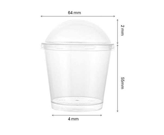 Reuseable Dessert Cup & Lid 64x55mm - 100ml - (Pack of 20)