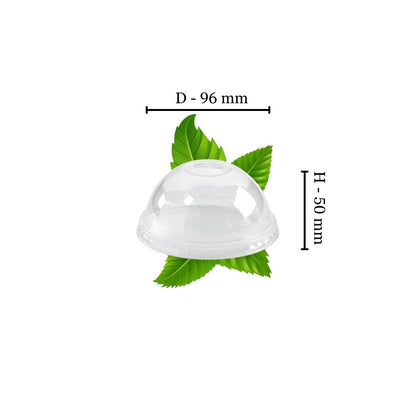 *NEW - PLA Dome Lid w/cross Cut - 96mm (50 per pack)