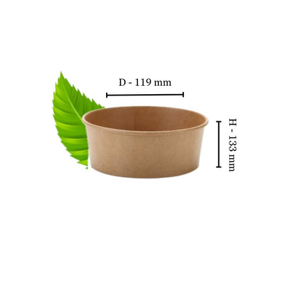 Recyclable Kraft Salad Bowl 1300ml (Pack of 50)