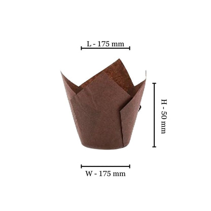 Brown Tulip Muffin Cup 175x175x50mm (Pack of 200)
