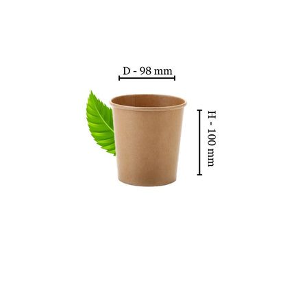 Recyclable 500ml Kraft Ice Cream/Soup Tub (Pack of 25)