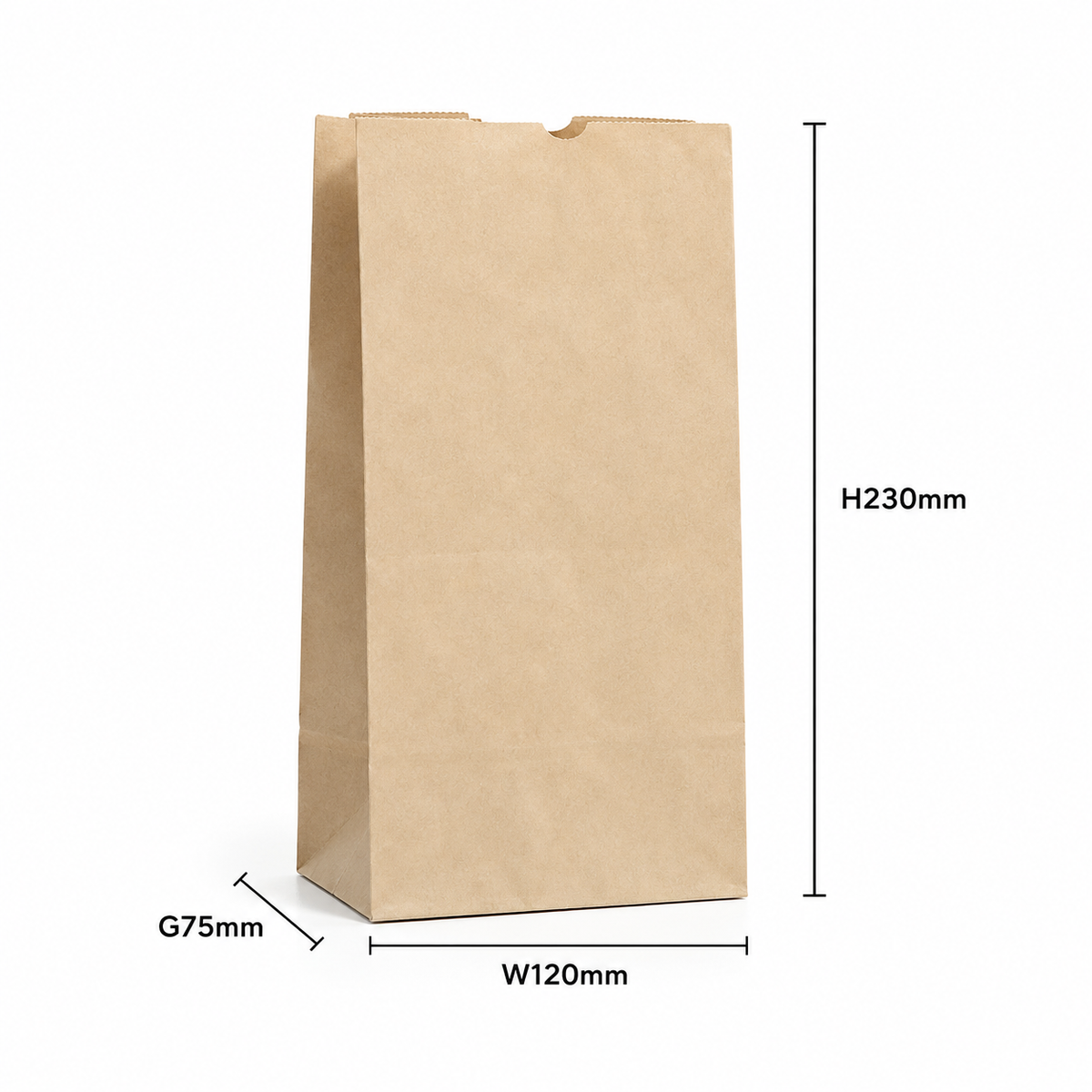 SO4 Kraft Bags 230 x 120 x G75mm  (Pack of 500)