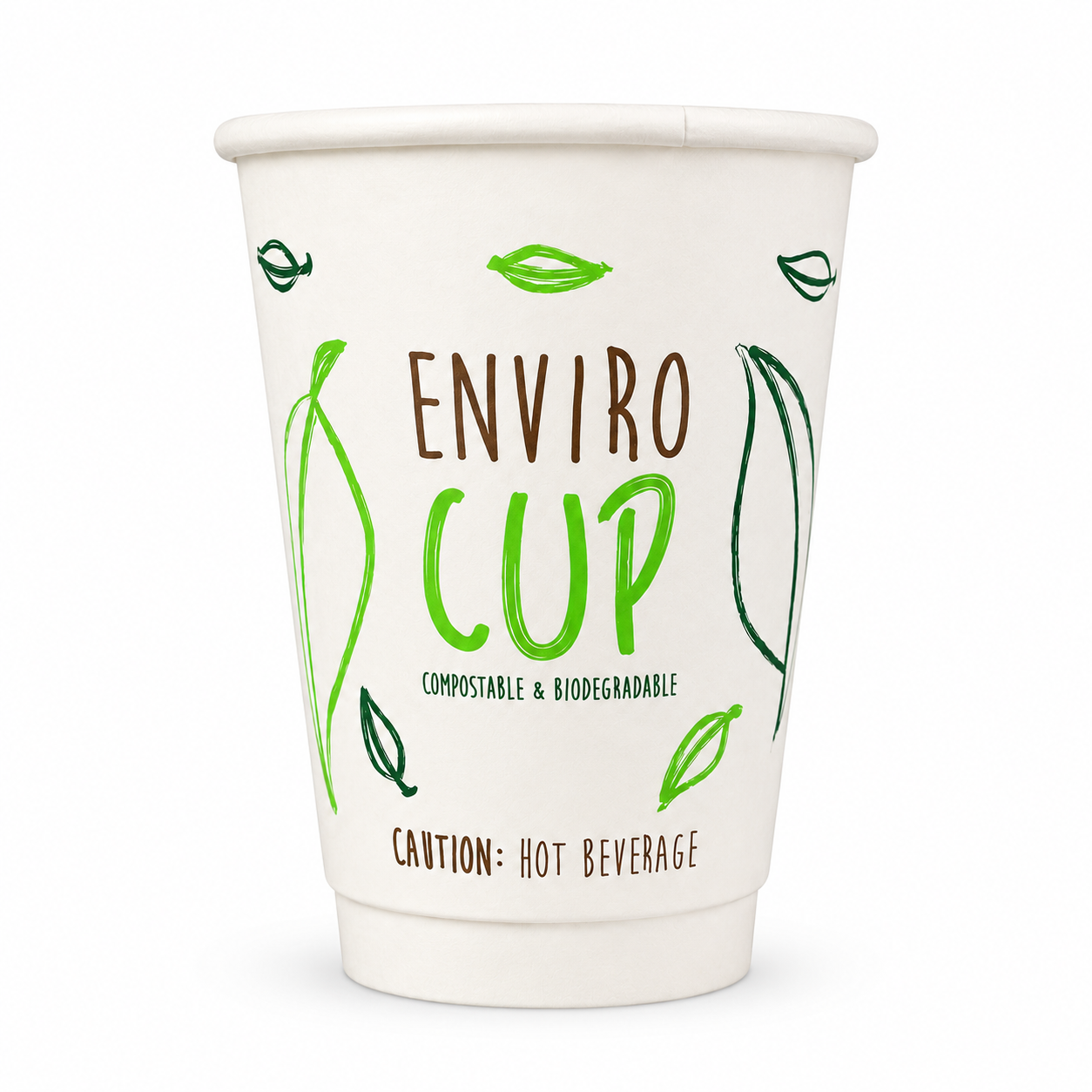 350ml  White Double Wall Coffee Cup - Enviro - PLA Lined (Pack of 25)