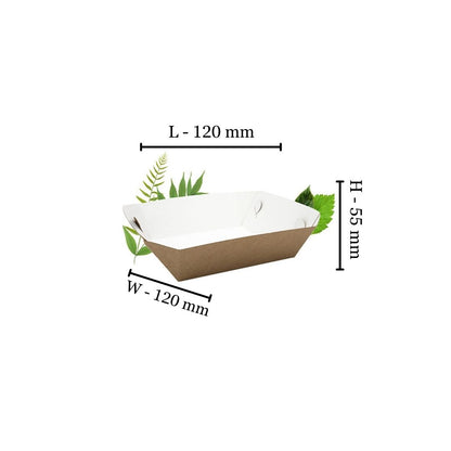 Natural Kraft Food Truck Bowl -120x120x55mm (Pack of 50)