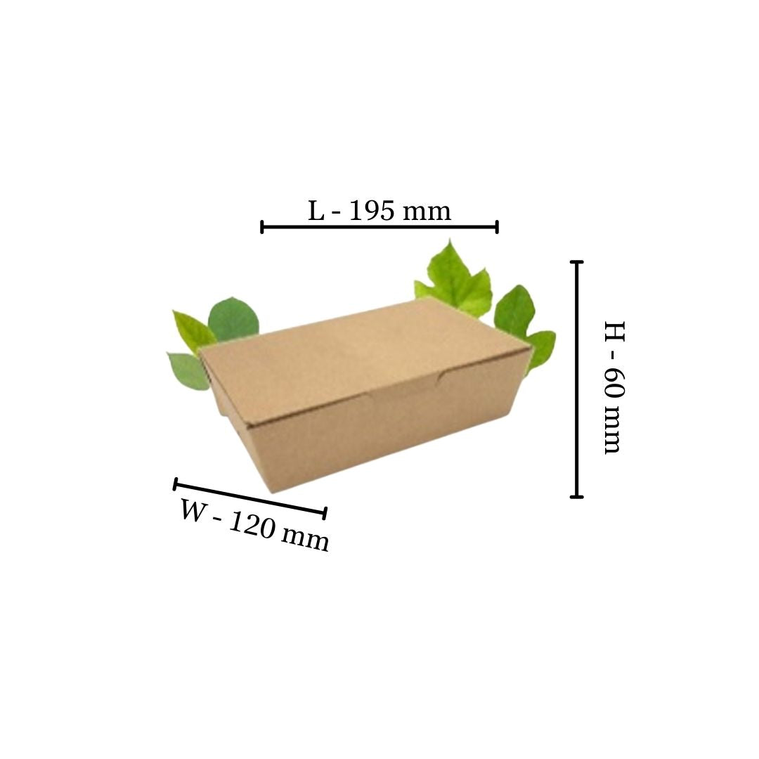 Natural Kraft Medium Deli Box - 195x120x60mm (Pack of 50)