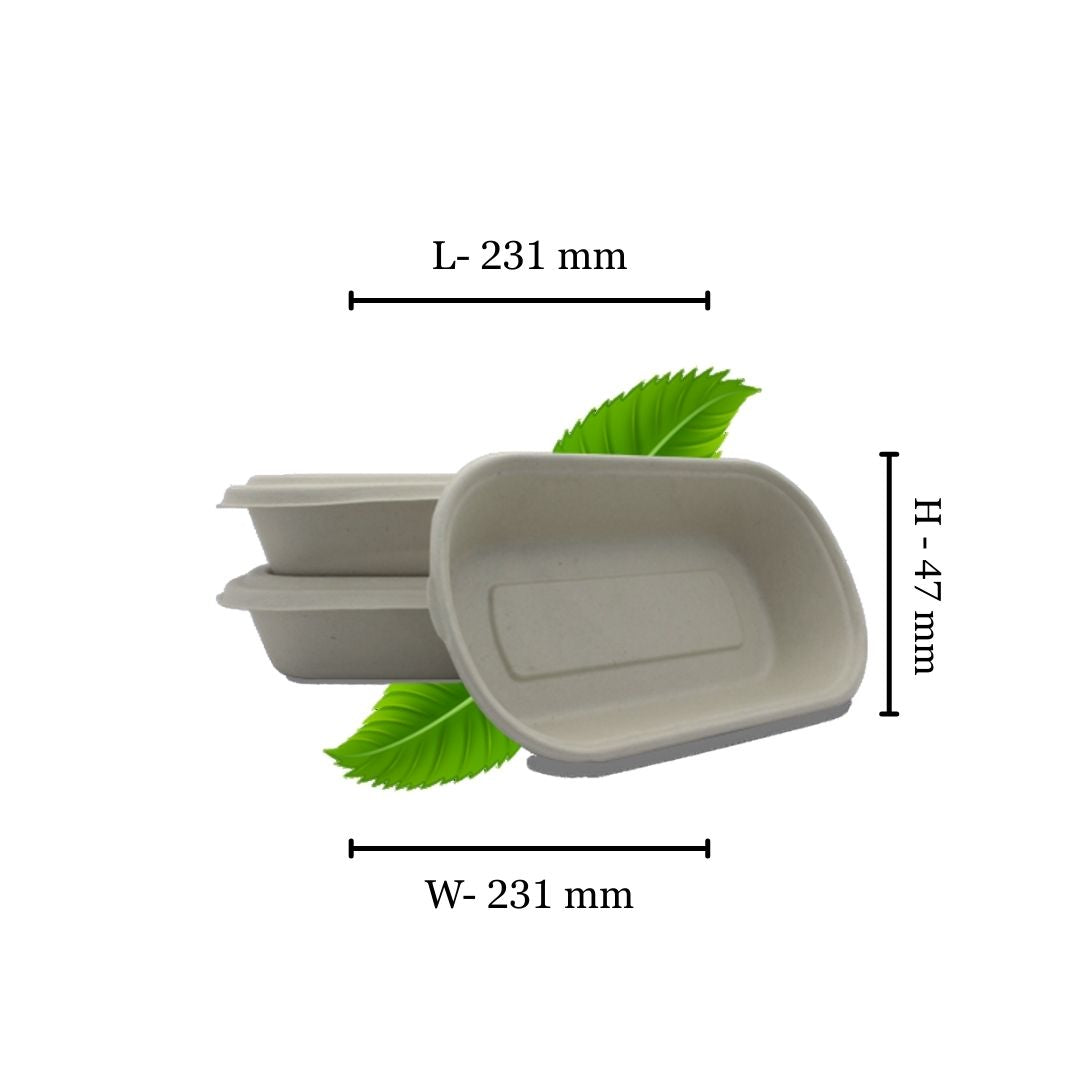 Bagasse 850ml Single Compartment Base only (Pack of 50)