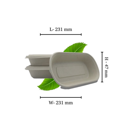 Bagasse 850ml Single Compartment Base only (Pack of 50)