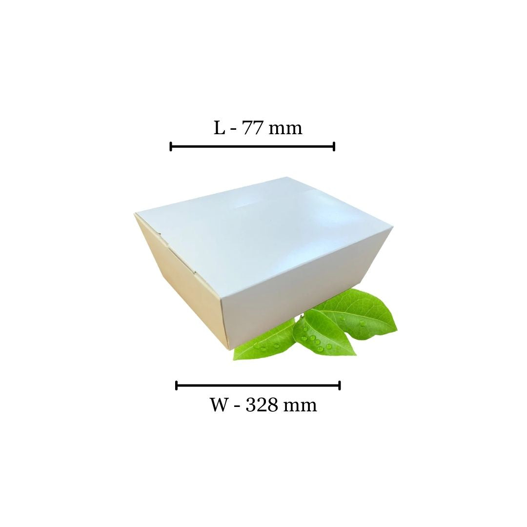 WHITE Medium Preformed Lunch Box (pack of 100)