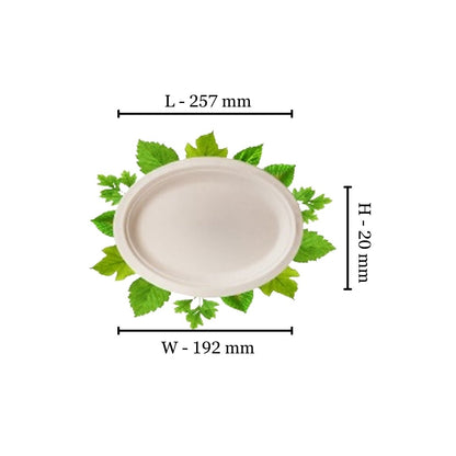 Bagasse Small Oval Plate (Pack of 50)