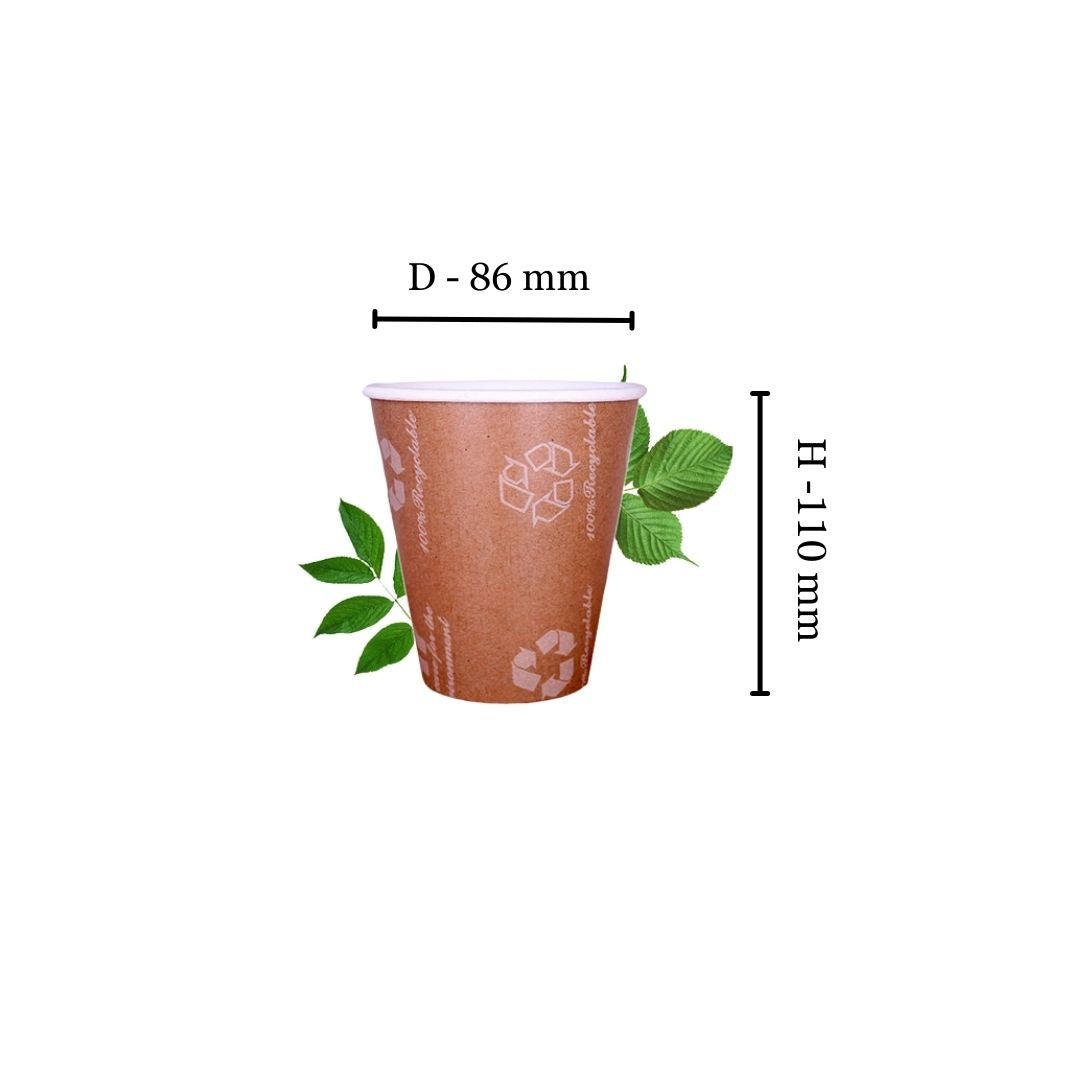 Recyclable 350ml Triple Wall Kraft Cup  (Pack of 25)
