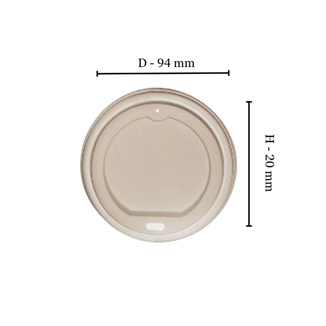 350/500ml CPLA Coffee Cup Lid - White (50 Per Pack)