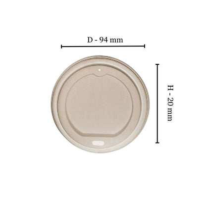 350/500ml CPLA Coffee Cup Lid - White (50 Per Pack)