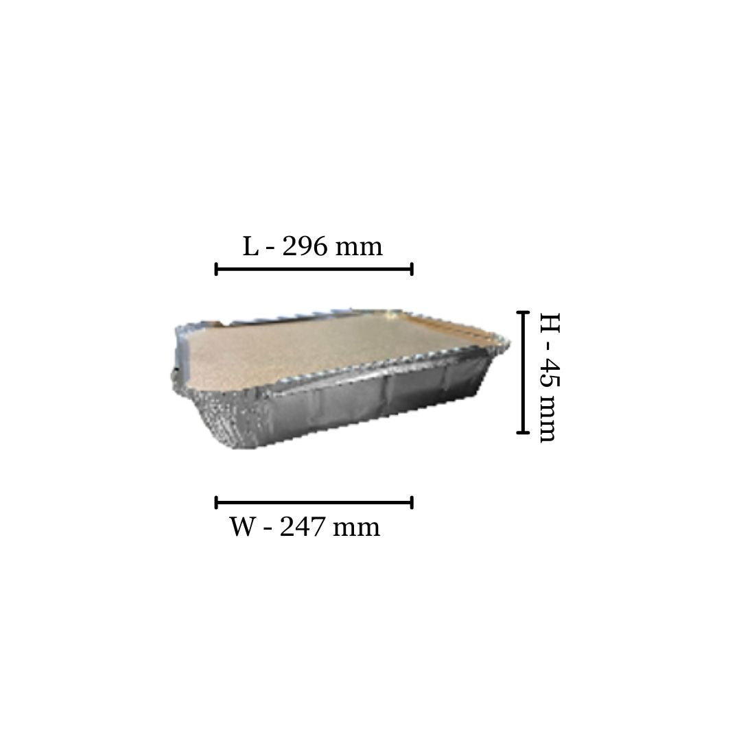 Foil Tray W4016 - 296x247x45mm (2500ml) (Pack of 125)