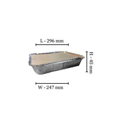 Foil Tray W4016 - 296x247x45mm (2500ml) (Pack of 125)