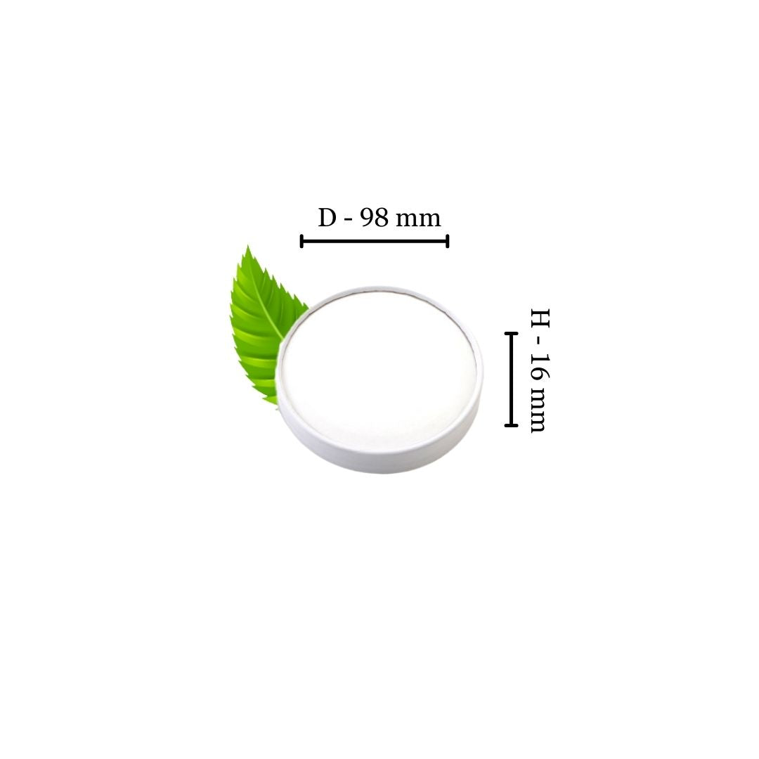 White Tub paper lid - Multifit 250ml, 350ml and 500ml Tub (Pack of 25)