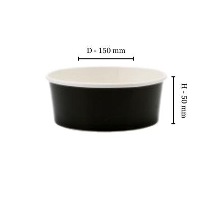 Recyclable Black Salad Bowl 500ml (Pack of 50)