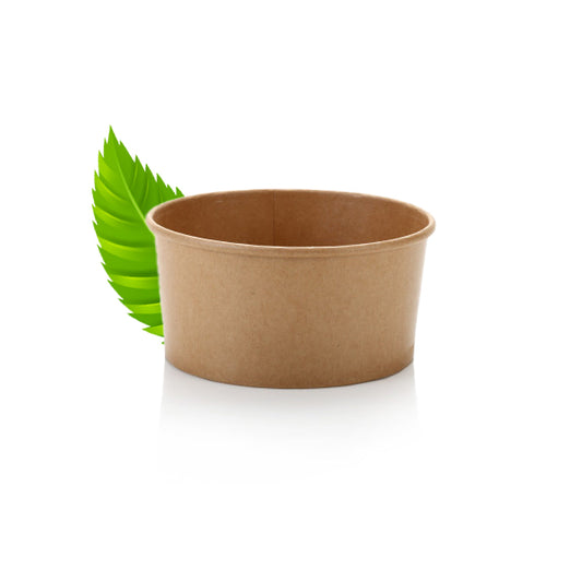Kraft LDPE Lined Salad Bowl ONLY 1000ml (50 per pack) NO LID AVAILABLE