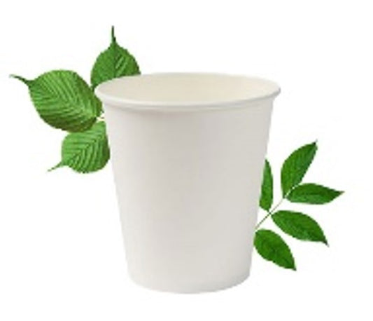 250ml Plain Single Wall Coffee Cup   - PLA Lined (Pack of 50)