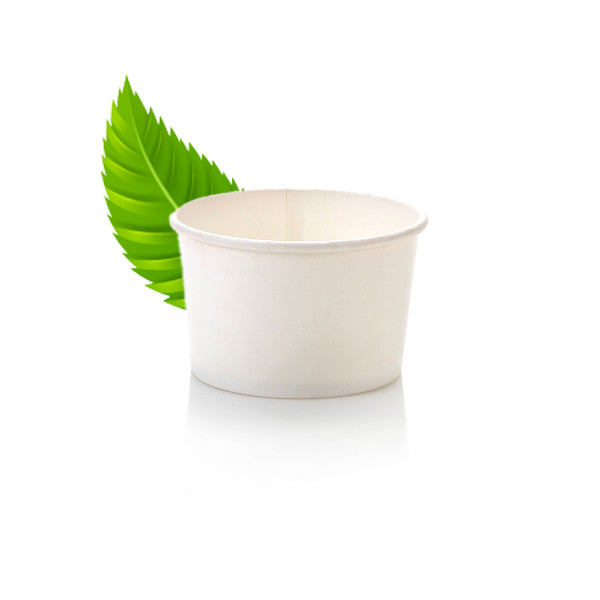 Recyclable 250ml White Ice Cream/Soup Tub - NO LID (Pack of 25)