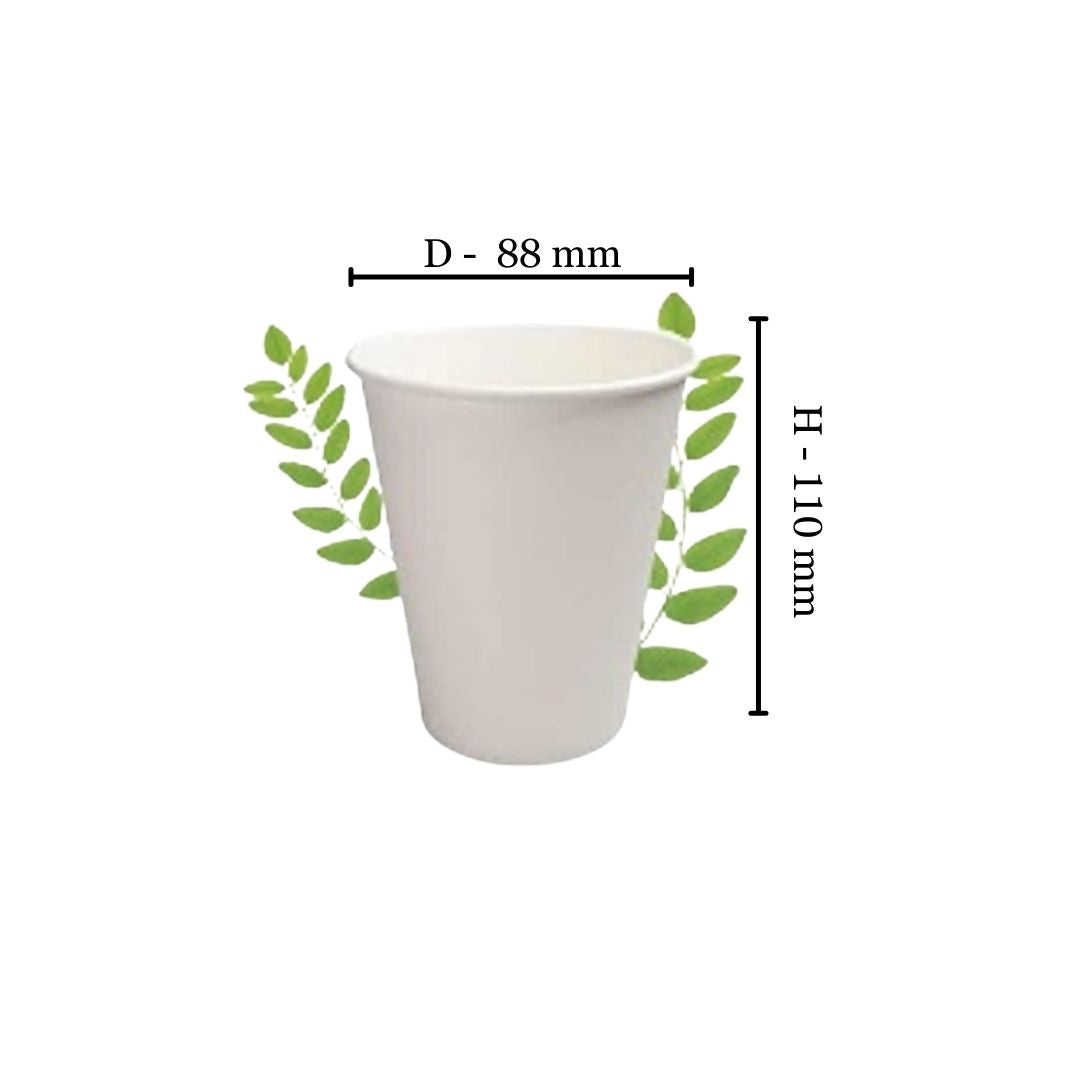 350ml Plain White Double Wall Coffee Cup - PLA Lined (Pack of 25)