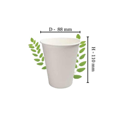 350ml Plain White Double Wall Coffee Cup - PLA Lined (Pack of 25)