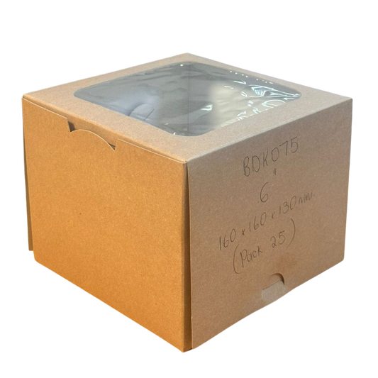 Freezer grade Cake Box - 6" - 160x160x130mm (Pack of 25)