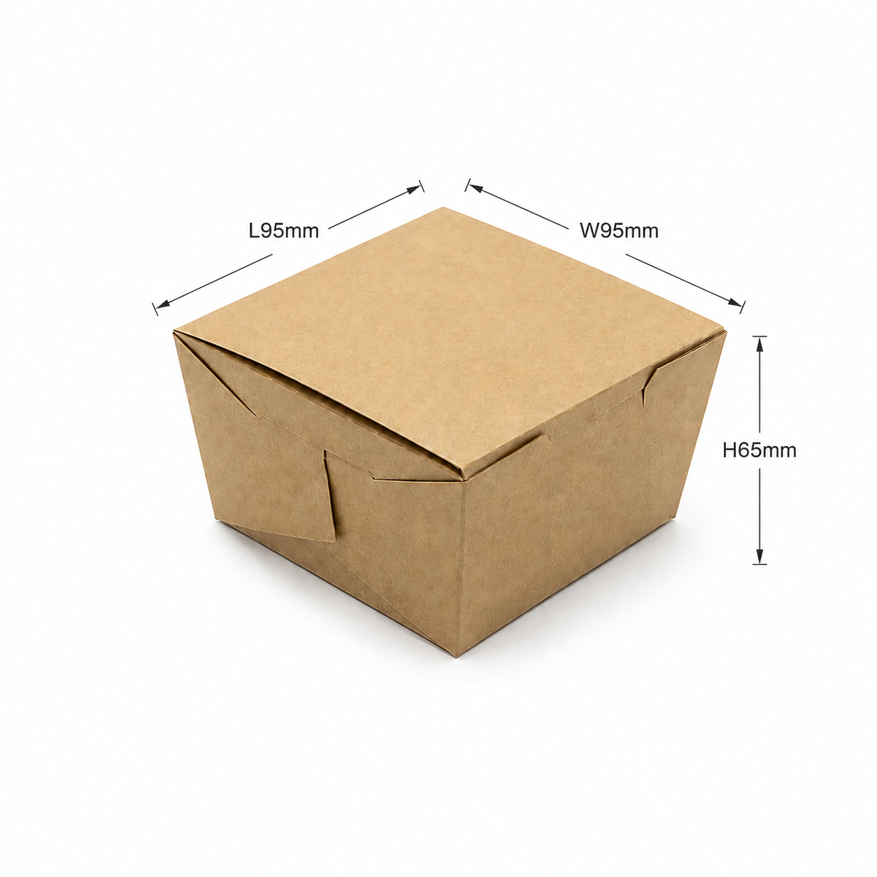 Natural Kraft Small Burger Box - 95x95x65mm (Pack of 50)