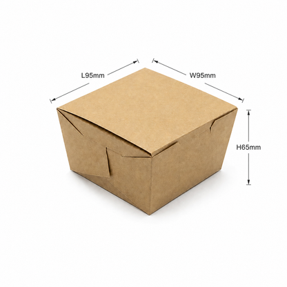 Natural Kraft Small Burger Box - 95x95x65mm (Pack of 50)