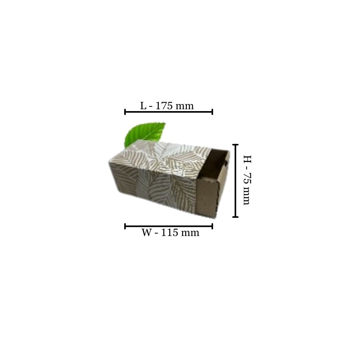 Base Box Small Kraft Sleeve & Base Box with White Design - Small 175x115x75mm (Pack o ...