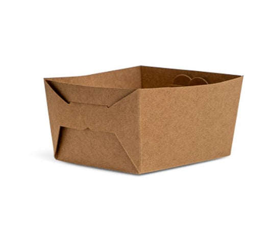 Kraft Open Burger Box Leakproof (9.5cmx9.5cmx6cm(h) (50 per pack)