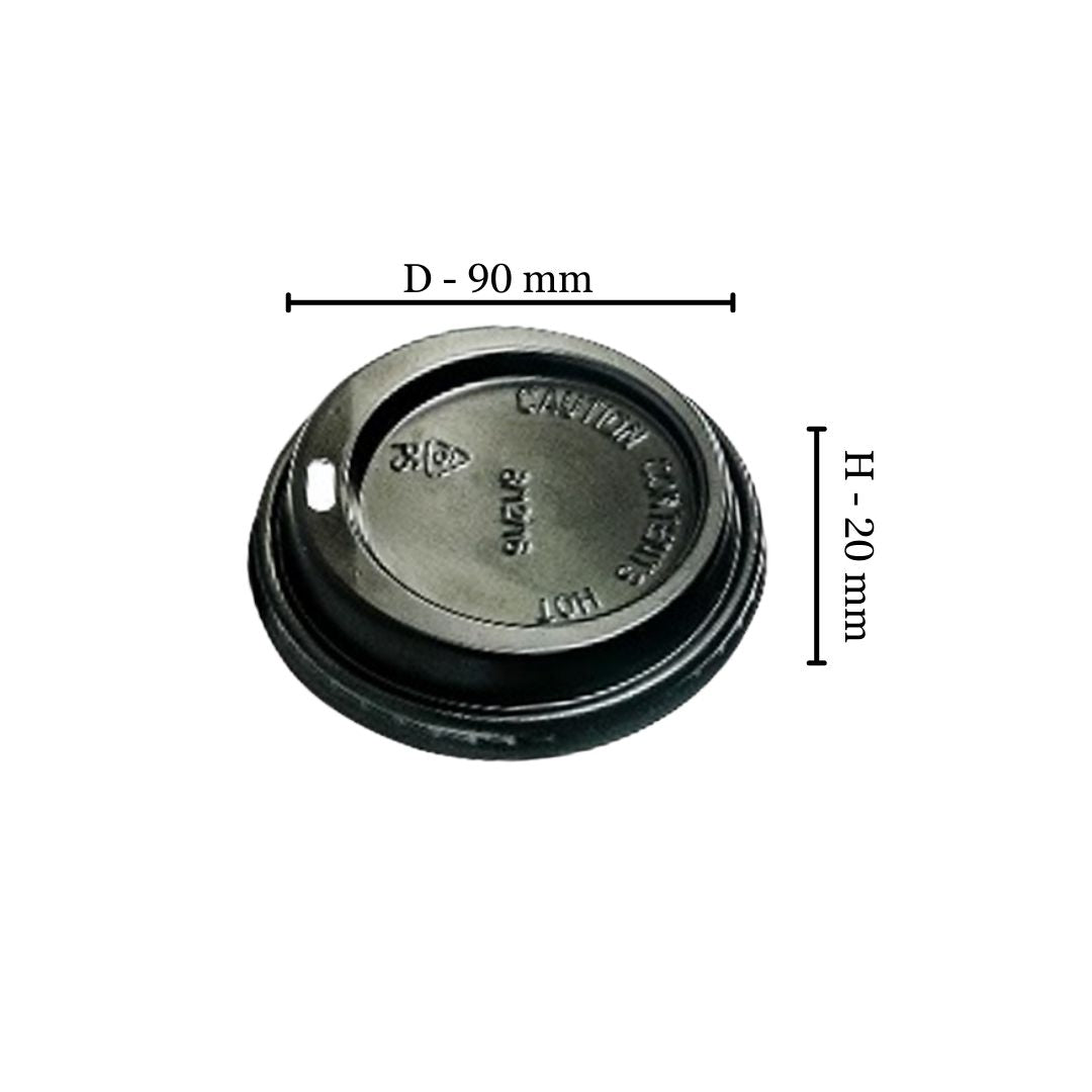 350ml/500ml Black Sip Lid (PS) (Pack of 50)
