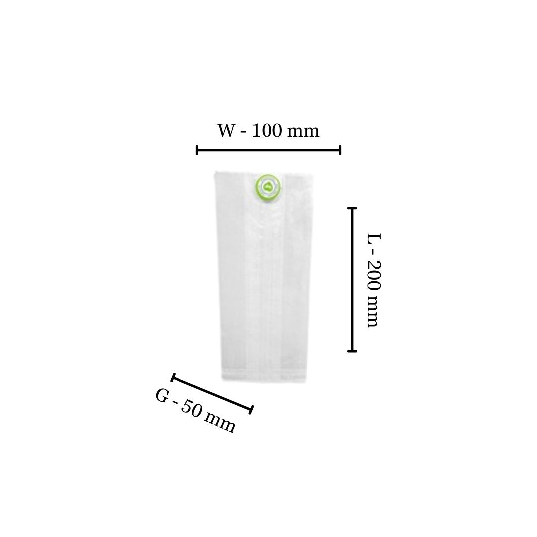 Compostable PLA Bags - 850ml L200xW100xG50 (Pack of 100)