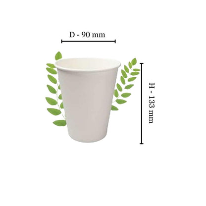 500ml Plain White Double Wall Coffee Cup - PLA Lined (Pack of 25)