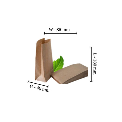SO1 Kraft Bags 185mm x 85mm x 55mm (Pack of 500)