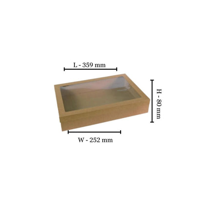 Large Catering Box & Lid with window - 359x252x80mm - (Pack of 10)