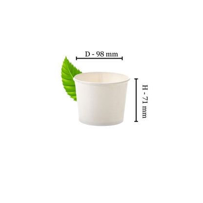 Recyclable 350ml White Ice Cream/Soup Tub (Pack of 25)
