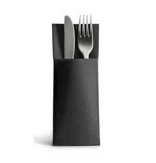 Black Slim cut Napkin (400x200mm folded) (Box of 1000)