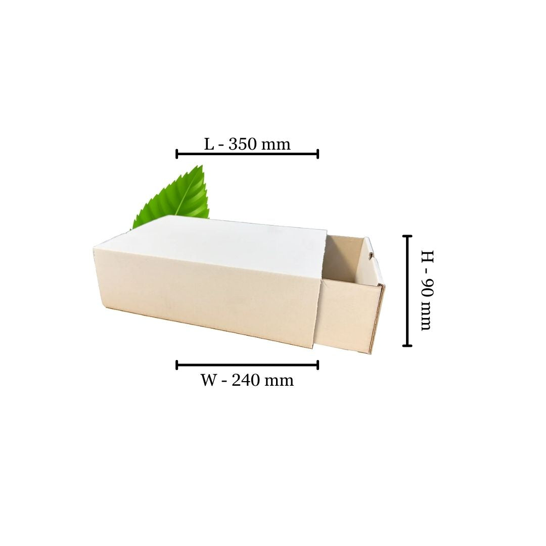 Plain White Sleeve & Base Box - Large 350x240x90mm (Pack of 10)