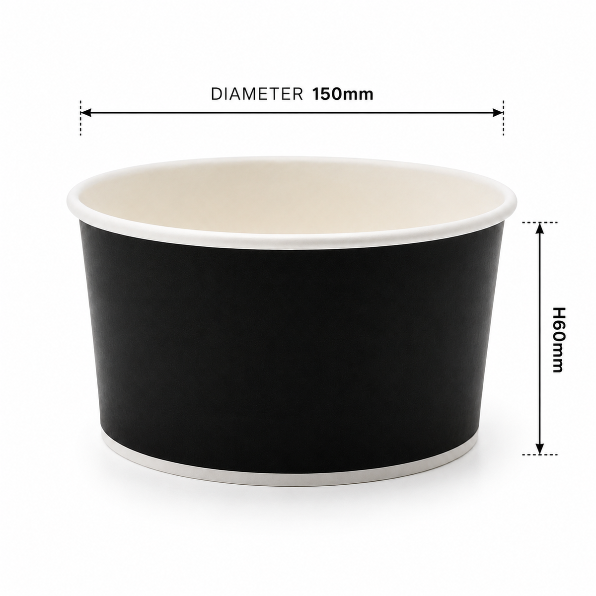 Recyclable Black Salad Bowl 750ml (Pack of 50)