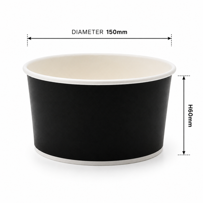 Recyclable Black Salad Bowl 750ml (Pack of 50)