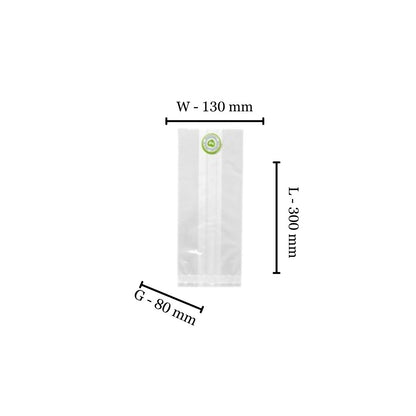Compostable PLA Bags - 2500ml L300xW130xG80 (Pack of 100)