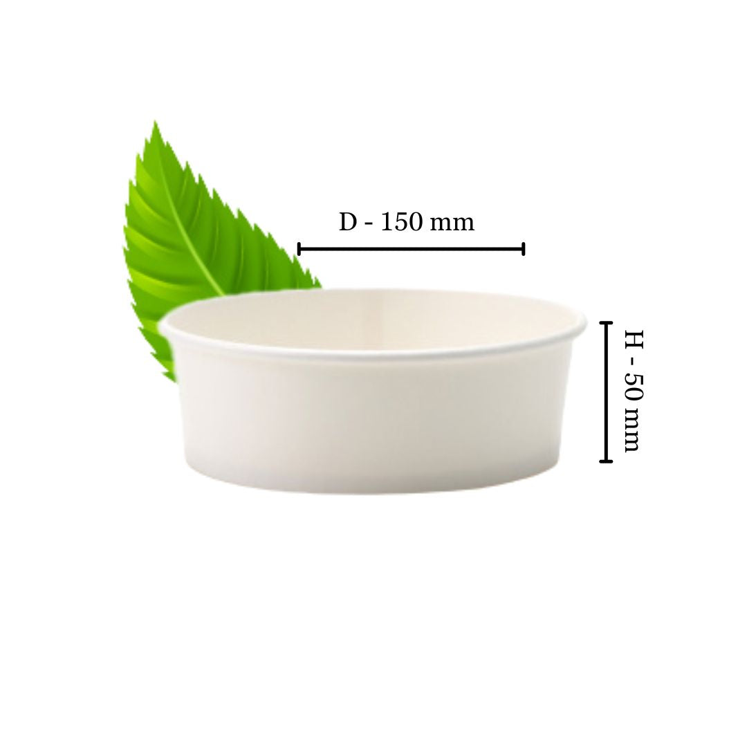 Recyclable White Salad Bowl 500ml (Pack of 50)